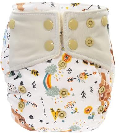 Blümchen All-in-One-Windel Organic BIO-Baumwolle Snap (Mama & Papa Bär)