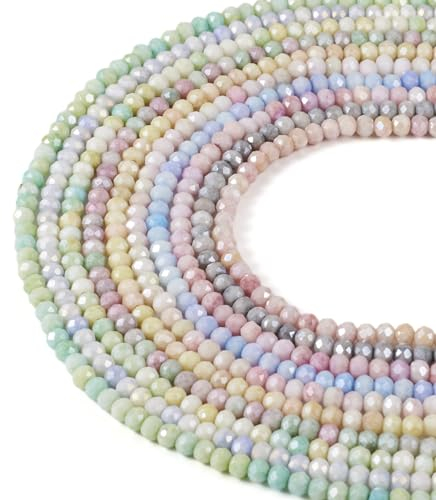 BB Beadthoven Lot de 10 brins de perles en verre galvanisé de couleur AB de 4 mm de diamètre pour la fabrication de bijoux