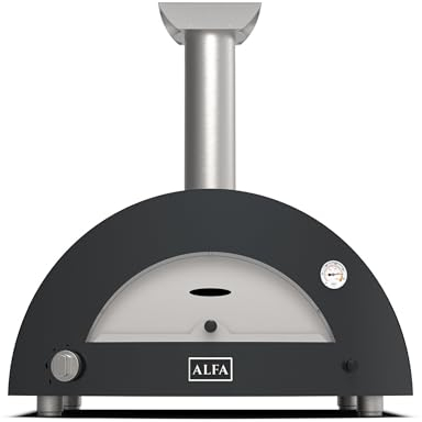 Alfa Forni Gasgrill der Marke Modernes Modell 2 Pizze Hybrid Forno Pizza Grig. Ardesia