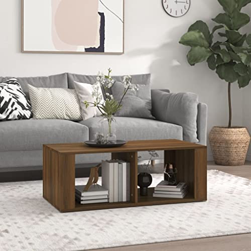AUVYI Vielseitig Couchtisch Braun Eichen-Optik 100x50x36 cm Holzwerkstoff Salontisch Kaffeetisch Sofatisch Cautschtisch Sidebord Center Table Beistelltisch