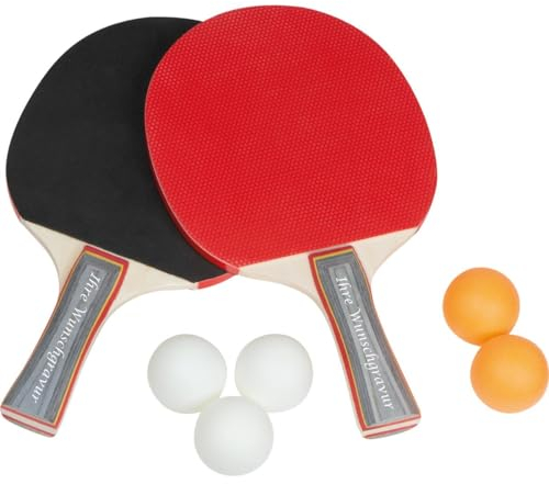 Tischtennis-Set mit Gravur / 2 Tischtennisschläger und 5 Tischtennisbälle