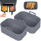 Anttyscar Air Fryer Silicone Liner for Ninja//Instant Vortex/Tower Dual, Silicone Air Fryer Liners Reusable Air Fryer Accessories for Ninja Foodi AF300UK Grey