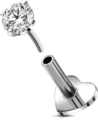 OUFER Body Piercing Titan Helix Piercings Cartilage Earring Tragus Earrings 5/6/8/10/12mm 16G Theadless Lip Piercing Push in Helix Conch Labret Piercings Jewellery