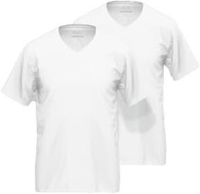 Ceceba Herren T-Shirts V-Neck im 2er Pack (DE/NL/SE/PL, Alphanumerisch, 5XL, Regular, Regular, weiß)