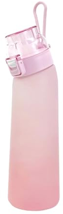 Générique Air Gourde 700ML Bouteille Up Avec 7 sul Saveur Gout Pods, Fraise peche banane Air Bouteille d'eau Parfumée Sans BPA Avec Paille-0 Sucres et Tasse d'eau (Rose)
