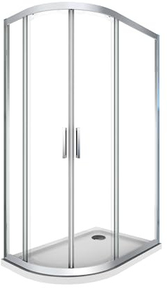 Box e Piatto Doccia Semicircolare 80x120 cm 2 Ante Scorrevoli in Cristallo 6mm H190 Sailor Plus Destra