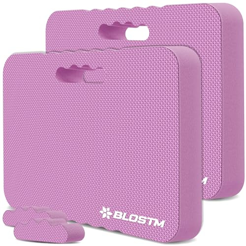 BLOSTM Garten Kniekissen 2 Stück (Rosa) | Kniepolster aus hochdichtem Schaumstoff mit 2 Texturen, Premium Kniematte für Hausarbeit, Gartenarbeit, Yoga