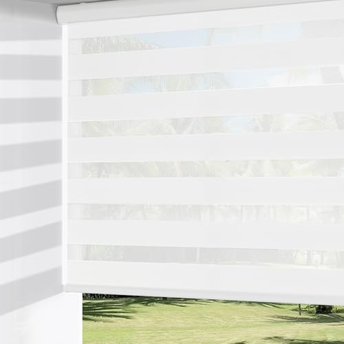 ChrisDowa Cordless Zebra Blinds for Windows, Light Filtering Roller Shades