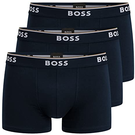 Boss Herren Trunks Power Boxer Unterhosen Cotton Stretch 3er Pack, Farbe:Blau, Wäschegröße:XL, Artikel:-480 navy
