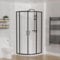 Aquariss Left/Right Offset Quadrant Shower Enclosure 6mm Easy Clean Glass Sliding Door Shower Cubicle Matt Black 900x760x1900mm