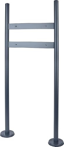 MeLiTec Edelstahl Briefkastenständer PBS3, Passend für alle MeLiTec Briefkastenmodelle, Höhe 112 cm, Breite 49 cm, anthrazit