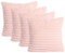 OHS Faux Fur Ribbed Cushion Covers, Decorative Sofa Cushions Throw Pillows for Sofa Bedroom Living Room Cuddle Cushion Lounger Covers for Cushion Inserts, Pack of 4 - Blush Pink