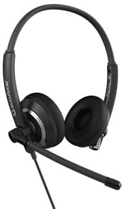 Accutone Model 95 USB Office Headset, Wired, Active Noise Cancelling Microphone, Wideband Audio, Black