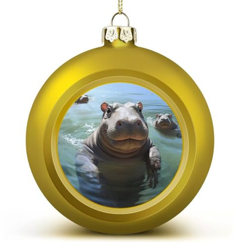 Weihnachtsbaumschmuck, niedliches Nilpferd-Weihnachtskugel-Dekorationsset, Weihnachtsbaumschmuck für Urlaubsdekoration