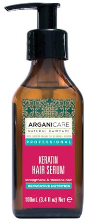 Arganicare Keratin-Serie, reparierendes und nährendes Serum, mit Bio-Keratin | stärkt & schützt | ohne Frizz | hohe Feuchtigkeit | trockenes und geschädigtes Haar | 100 ml