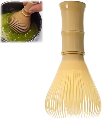 Matcha Whisk, PP Resin Matcha Stirrer, Traditional Handcrafted Japanese Matcha Tea Mixer Brush Mixing Tool Accessory for Tea Preparation (Yellow)