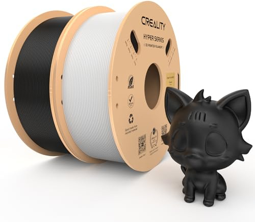 Creality Hyper PLA-Filament, Filament für 3D-Drucker 1,75 mm 2kg High Speed PLA 30-600 mm/s,Maßgenauigkeit +/- 0,02 mm, kompatibel mit den meisten 3D-Druckern,Schwarz Weiß