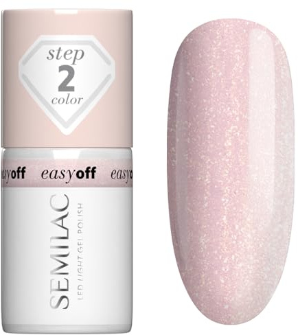 Semilac EASY OFF Nagellack LED LIGHT L10 Glazed Milk 7 ml – Mit LED-Lampe aushärten, einfach ohne Aceton entfernbar, milchiges Rosa mit Glanz