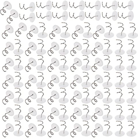 VGEBY Pin Twisted Pin Transparent ABS Anti-Skid-Sofa Fixe Spirale für Innendekoration 100pcs (100/Box -Spirale)