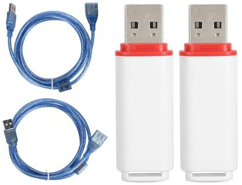 EIMSOAH 2er-Pack Tragbarer VR-USB-Dongle-Empfänger, Kabelloser Empfänger für Valve Index Controller Vive Tracker, mit USB-Verlängerungskabel für SteamVR (Weiß)
