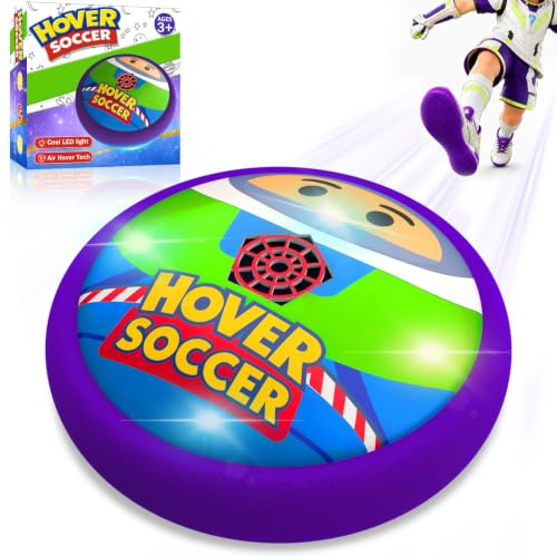 PandaHome Kinder Light Year Spielzeug, Hover Fußball mit LED, Weicher Schaumstoffpuffer, Indoor Air Power Football Spiele, Fussball Geschenke für Jungen Mädchen 3-12 Jahre