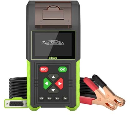 IJSDNVJNDX Automotive 12V 24V Batterietester mit Drucker, Autobatterie Lasttester, Batteriekapazitätsrelais Leckagetestwerkzeug