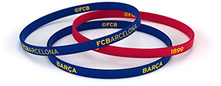 FCB Classic Armband aus Silikon, blau und rot, Armbänder FC Barcelona, Offizielles Lizenzprodukt