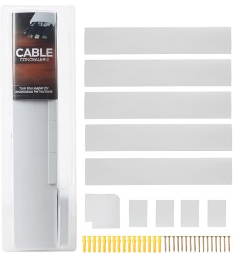 TV Cable Concealer II Cord Cover Raceway Kit - 5 Channels - Management System to Hide Cables, Cords, or Wires - Organize Cables to Wall Mounted TVs