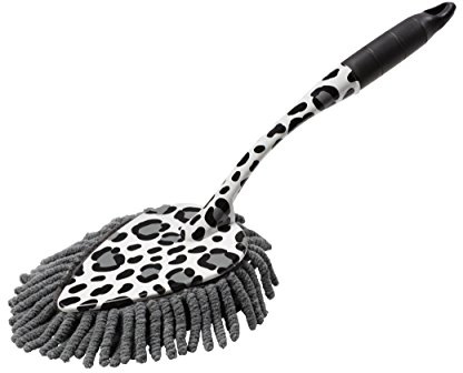 haug bürsten Chenille Staubwischer - Mikrofaser-Staubbürste im Leopardenmuster - mit metallischem Griff - Starke Staubbindung - stylischer Haushaltshelfer für Möbel, Auto & mehr - Made in Germany