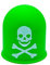 Schutzkappe Anhängerkupplung Deckel Schädel Trike Quad Skull Totenkopf grün