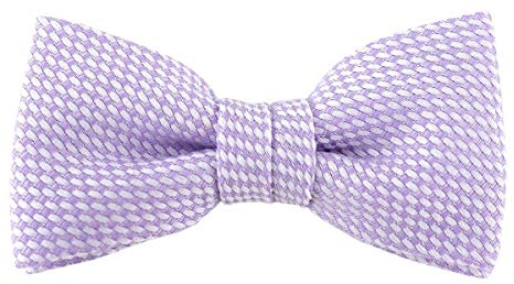 TigerTie Kleinkinder Baby Fliege Pique in flieder gemustert, 100% Baumwolle, vorgebundene Schleife mit Sichtband - 20 bis 32 cm Halsumfang verstellbar + Aufbewahrungsbox