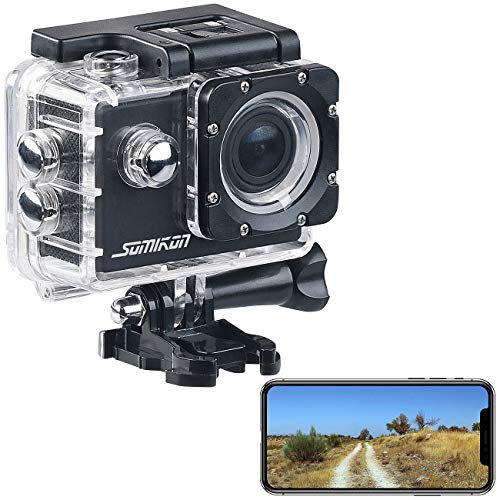 Somikon UHD-Action-Cam DV-3717 mit WLAN, Marken-Bildsensor und App, IPX8