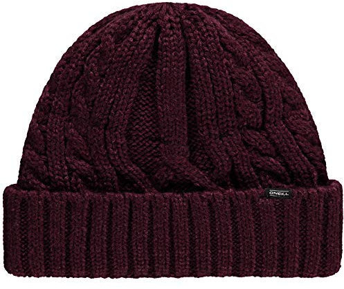 O'Neill Beanie Mütze Cable Beanie rot Zopfmuster Logopatch (one-Size)