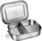 G.a HOMEFAVOR Edelstahl Brotdose Metall Lunchbox mit 3 Fächern 1400ml Auslaufsichere Bento Box Groß Snackbox Sandwichbox Brotzeitdose mit Trennwand Vesperdose Brotbüchse