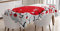 ABAKUHAUS japanisch Tischdecke, Kirsche Sakura-Bäume, Pflegeleicht mit Modernster Druck Technologie Waschbar und Personalisiert, 140 x 200 cm, Zinnoberrot Weiß Schwarz