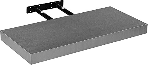 STILISTA® Wandboard Volato Länge 80 cm, Hochglanz Silber | Freischwebendes Wandregal mit verdeckter Befestigung, MDF E1 geprüft, 14 Farben, 9 Größen 30-110cm, Belastbarkeit 10kg