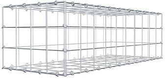 GABIONA Gabione 100 × 30 × 40 cm (L x H x T) – Steinkorb aus 4 mm Draht, Maschenweite 10 × 10 cm, C-Ring Verschluss + Gratis-Zange – ideal für Sichtschutz, Gabionenzaun, Gartenmauer und Steinkorbwand