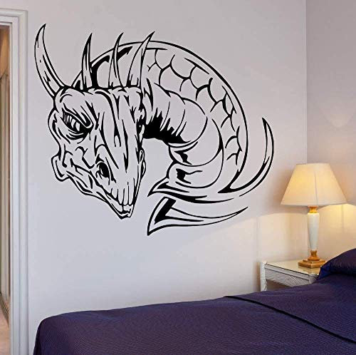 Wall Sticker Removable Wall Decal Dragon Fire Mythology Fantasy Monster Interior Decoration Art Bedroom Living Room Vinyl 57X50Cm