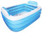 Panjzylds Vasca da bagno gonfiabile per adulti (con pompa a pedale) con tre strati di conservazione del calore ispessita e facile da piegare, seduta e sdraiata per piscina 180 x 140 x 60 cm