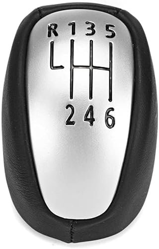 WSADZXC77 Perilla de cambio de marchas de coche de 6 velocidades, palanca de cambios de cuero PU, bola de mano para Renault Fit para Laguna Mk3 2007-2014
