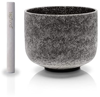 TOPFUND Moldavite Fusion F Note Crystal Singing Bowl Heart Chakra 10 Inch with Heavy Duty Carrying Case and Suede Mallet