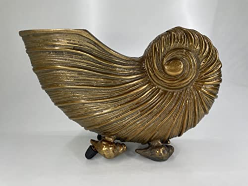 Nautilus Shell Planter Cachepot with Shell Feet Details sea shell ice bucket champagne cooler art Gold