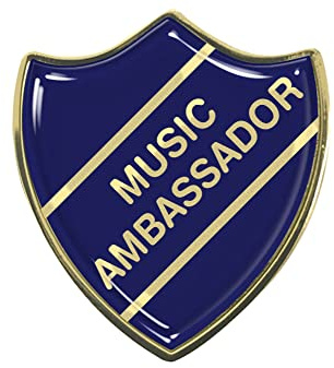 Capricornone Music Ambassador Gel Domed Blue School Shield Badge
