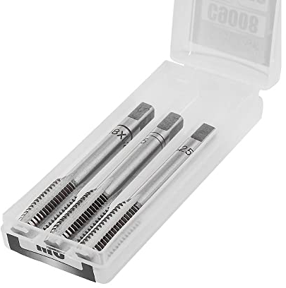 RICHMANN Set HSS-G Maschi per Filettare - 3 pezzi (M8 x 1,25) Maschi per fresatura di filetti - Acciaio Si-Cr - Rubinetto Filettato, Maschi a Scanalature Diritte, Filettatura a mano Metrico- DIN 371C