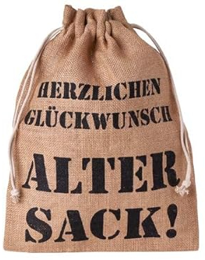1 Geschenkbeutel Alter Sack Herzlichen Glückwunsch, Geburtstag, Jubiläum (50x40 cm)