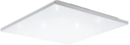 EGLO LED Panel Calemar-S, quadratische Deckenlampe mit Kristall-Effekt, Deckenleuchte aus Kunststoff und Metall in Weiß, Aufbauleuchte für Büro und Küche, neutralweiß, 44x44 cm