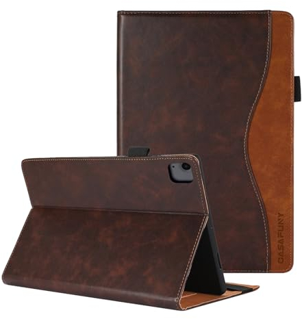 Hülle für iPad Air 11 Zoll (M3/M2 2025/2024), iPad Air 6/5/4 Gen 10,9 Zoll (2022/2020), PU Leder Multi-Winkel Folio Schutzhülle mit Auto Schlaf/Wach Tablet Case für iPadAir 6/5/4, Brown