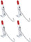 QWORK J Hook Toggle Clamp, 4 Pack 375 lbs Holding Capacity Hook Type Hand Tool