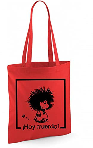 El Desván Nerd Hoy muerdo - Bolso tote de tela - Bolso de tela tote bag (Rojo)