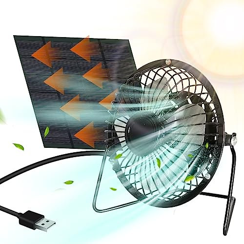 Jadeshay Solarpanel mit tragbarem Solarventilator, 5 W, 6 V, solarbetriebener Ventilator, Mini-Ventilator for den Außenbereich, USB-Kühlventilator for Reisen